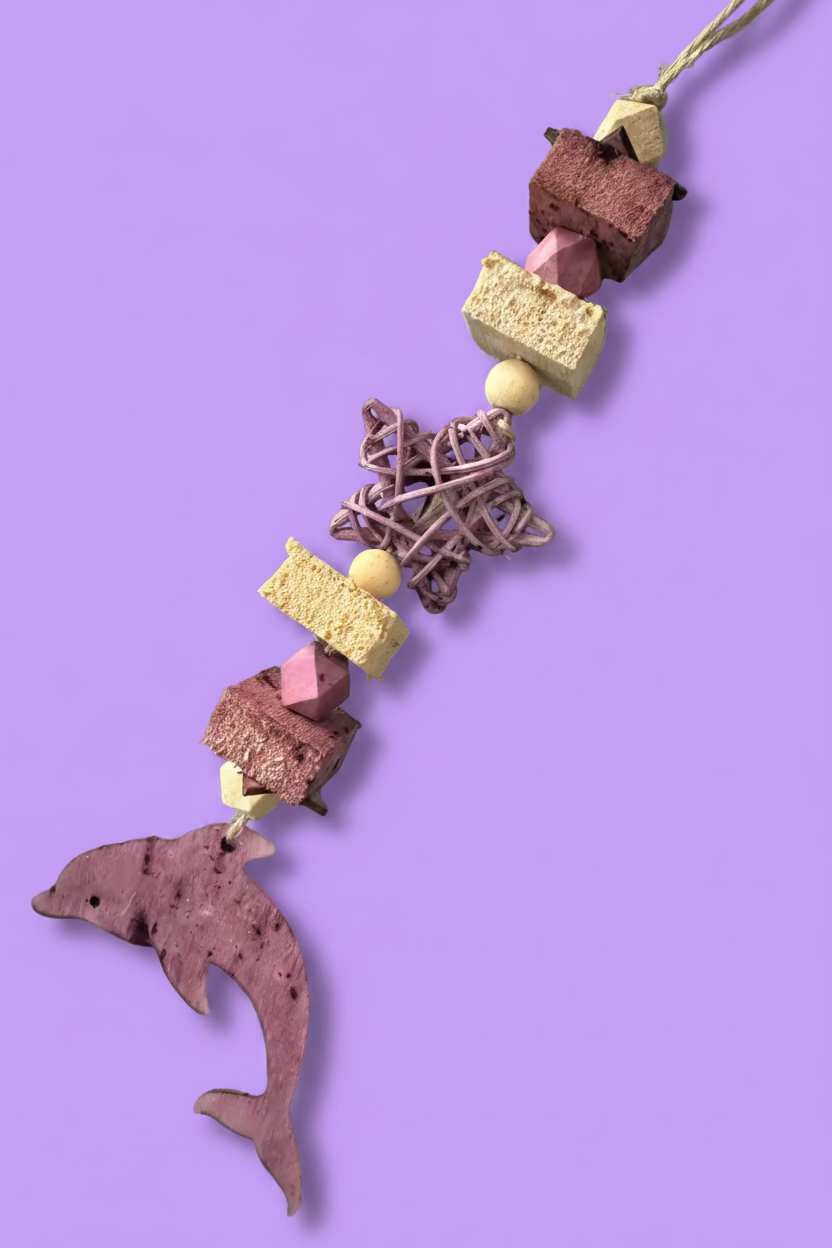 Blueberry & Banana Ditsy Dolphin Hanger